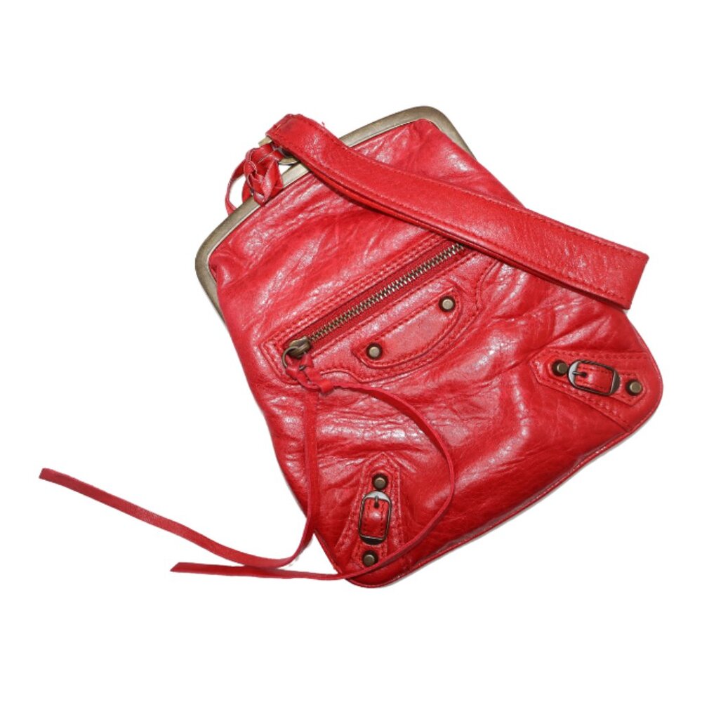 BALENCIAGA Small Aumoniere Wristlet in Red